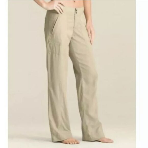 Athleta Paradise Cove Pants Khaki 4 - Picture 1 of 5